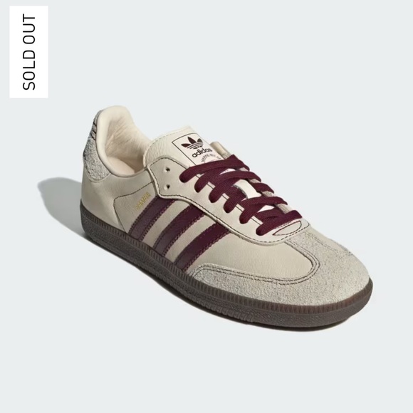 NWT Adidas Samba OG W Cloud White Maroon Size Women's 9 - Picture 3 of 16